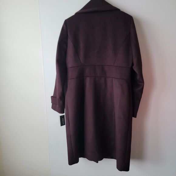 Kenneth Cole stitch fix Women's Wool Blend Trench Coat size L long purple - Picture 2 of 7